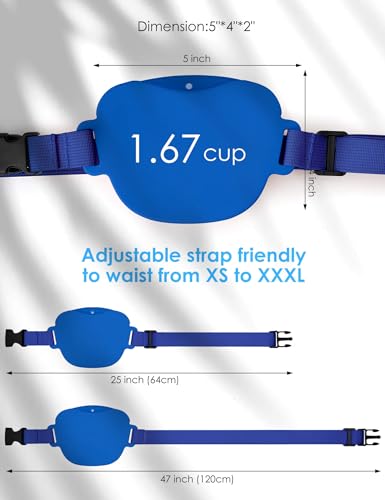 heouvo 1.67 Cup Dog Treat Pouch with Training Clicker (Blue) - color: Blue