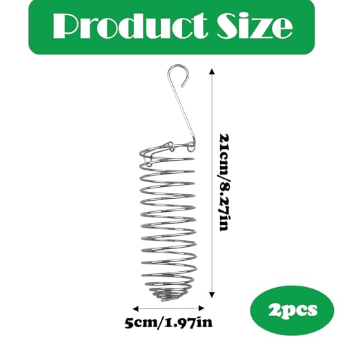 2 Pack Millet Holder for Bird Cage, Stainless Steel Parrot Foraging Toy Feeder, Hanging Spray Millet Treat Holder Bird Fruit Vegetable Basket for Parakeet Cockatiel Conure African Grey Lovebird