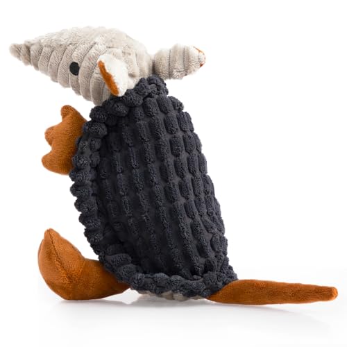 Hollypet Armadillo Squeaky Puppy Dog Toys for Small Medium Dogs, 8" - color: Black, size: 8 IN