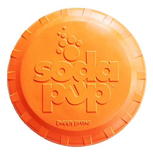 SodaPup Bottle Top – Durable Flyer Retrieving Toy Made in USA from Non-Toxic, Pet-Safe, Food Safe Natural Rubber for Bonding, Physical Exercise, Building Confidence, Teaching Self-Control, & More - color: Bottle Top Flyer Orange, size: Large
