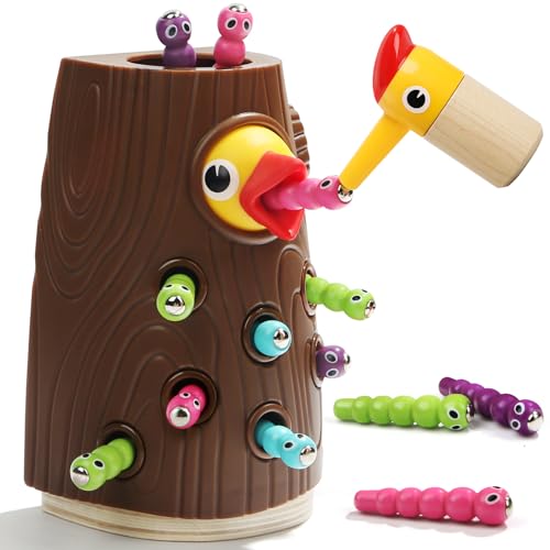 TOP BRIGHT Montessori Toys for 2 Year Old, Magnetic Bird Feeding Game
