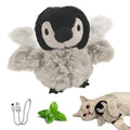 Puffluv Flapping Cat Toy,Interactive Penguin Flapping Bird,CAN NOT Fly Auto Chirping & Beating Wings 5 Modes, USB Charging with Catnip for Indoor Kittens Active Fun - style: Penguin