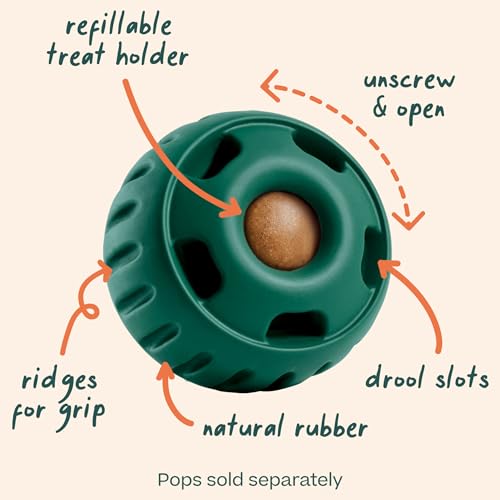 WOOF Pupsicle Interactive Dog Ball Toy for Dogs 75 lbs & Up - Green - color: Green, size: X-Large