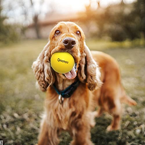 Dog Balls Indestructible,Solid Rubber Bouncy for Dogs Aggressive Chewers Large Breed,Non-Toxic&Floating&High Elasticity,Durable Fetch Ball Medium to Chew,Play and Training. (Yellow) - color: Balls Yellow, size: 2.7 In(7cm)