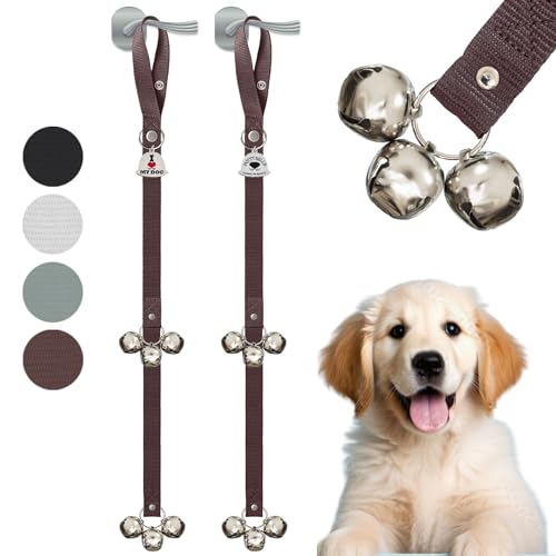 Caldwell's Pet Supply Co. Dog Potty Bells, Dog Door Bell, Bells To Go Outside, Potty Training Bell, Dogs Doorbell, Dogs Potty Doorbell, Ring To Go Pee, All Breed Puppy Training Tool - Brown (Set of 2) - color: Brown, size: Set of 2 Potty Bells