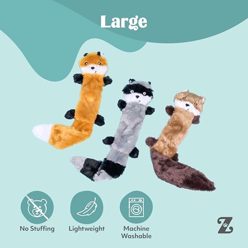 ZippyPaws Skinny Peltz No Stuffing Dog Toy Pack to Keep Them Busy - 18" - style: Variety Pack - Large (3-pack)