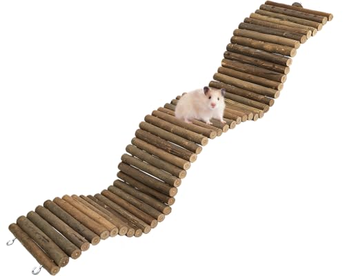 25.6 × 3.9 in Wood Hamster Bridge Rat Climb Toys for Gerbil Mouse Squirrel - size: 1PCS-25.6×3.9 in