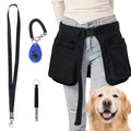 Dog Training Vest with Clicker and Whistle, Pet Handler Waist Treat Pouch for Men and Women, Walking, Hiking, Travel, Dog Training Essentials, Hand Free Waist Belt Clip - Black
