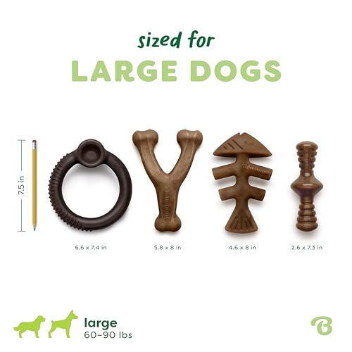 Benebone Blueberry Large 4-Pack Dog Toys, Under 90 lbs - size: Large, style: Limited Edition 4 Pack