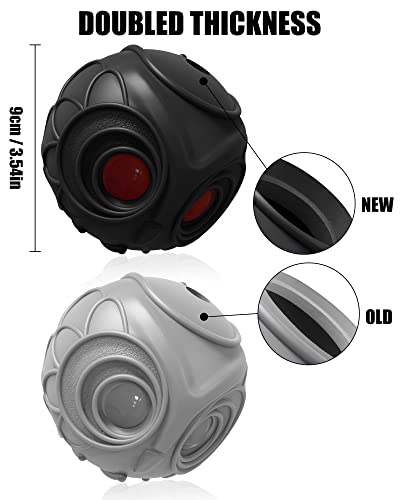 Mewlmart Giggle Ball for Dogs Owl Dog Toys for Aggressive Chewers Gift for Dog Natural Rubber Ball Cute Owl Hoot Medium Large Dog (Demon) - color: Black Owl Red Eyes