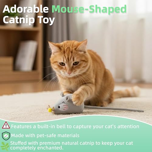 Catnip Toys for Cats, 5 Pack Interactive Cat Toys Set - color: 5Pack-Mouse-1