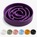 Ceramic Slow Feeder Dog Bowl, 1.5 Cup Puzzle Dish for Small Medium Dogs - color: Ceramic-Purple