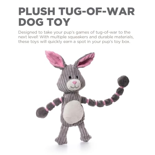 Outward Hound by Charming Pet Thunda Tugga Bunny Plush & Squeaky Dog Tug Toy - color: Bunny