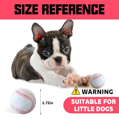 X-Small Dog Tennis Balls Dog Toys Ball 1.72" Pack of 6, Fit Ball Launchers - color: Baseball style