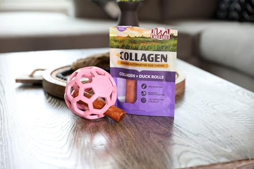 JW Pet HOL-ee Roller Dog Puzzle Ball, Medium 4.5in, Natural Rubber, Pink - color: Pink, size: Medium
