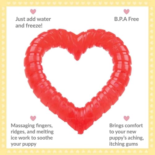 SmartPetLove Snuggle Puppy Teething Toys - Naturally Soothe and Provide Relief with Ice (Heart Shaped) (Pack of 2) - size: One Size (Pack of 2)