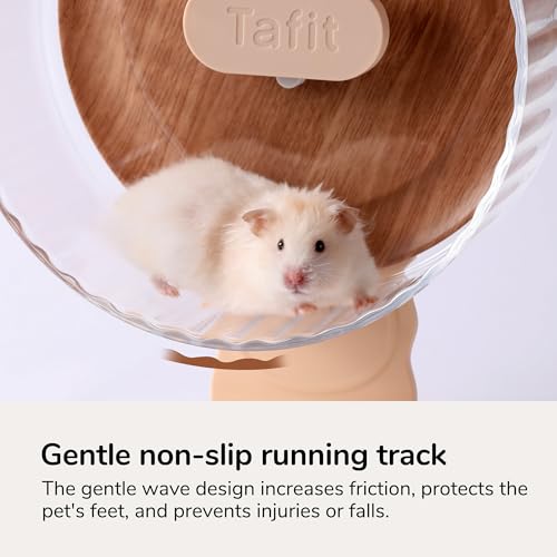 Super‑Silent Hamster Exercise Wheel – 8.66‑inch Quiet Running Spinner - color: Warm Brown, size: 8.7inch