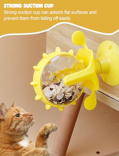 GLOGLOW Cat Puzzle Feeder, Windmill Toy - color: yellow