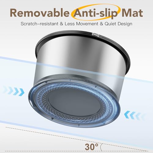 4.5L Stainless Steel Dog Water Bowl, No Spill Water Bowl for Dogs - color: Black, size: 4.5L