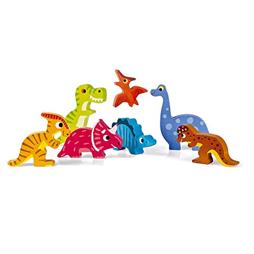 Janod - Chunky Wooden Puzzle - Dinosaur - 7 Pieces - style: Dinosaur