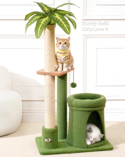 41" Cat Tree Tower Condo Scratch Post Stand for Indoor Small Cats - color: Emerald Green, size: 41 in