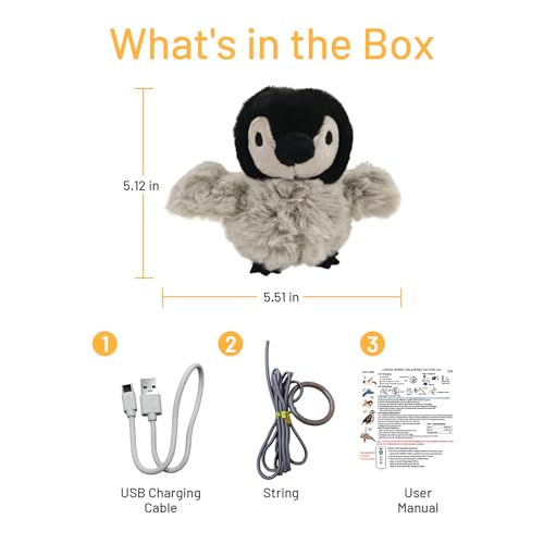 Puffluv Flapping Cat Toy,Interactive Penguin Flapping Bird,CAN NOT Fly Auto Chirping & Beating Wings 5 Modes, USB Charging with Catnip for Indoor Kittens Active Fun - style: Penguin