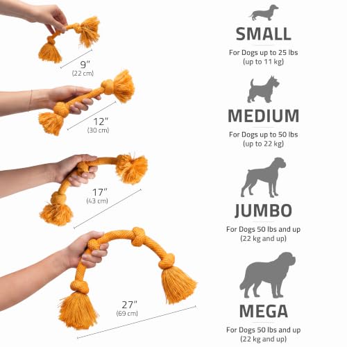 Playology Tug Rope Dog Toys for Large Breed Dogs - Mega Size, Cheddar Scent - size: Mega, style: Cheddar Cheese