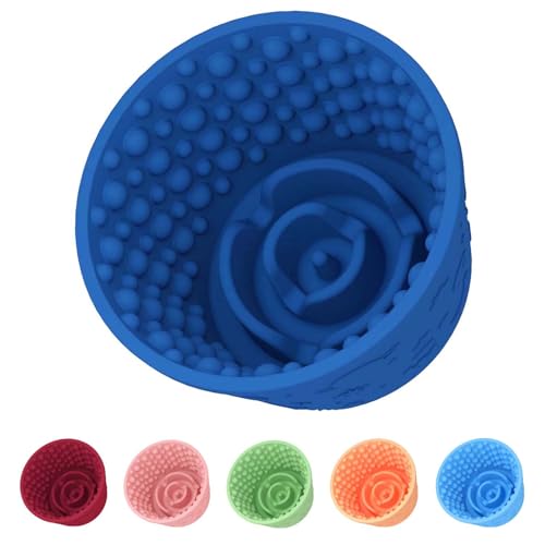 Dog Lick Bowl, Non-Slip Freeze Slow Feeder Small Medium, 1.6 Cup - color: Dark Blue