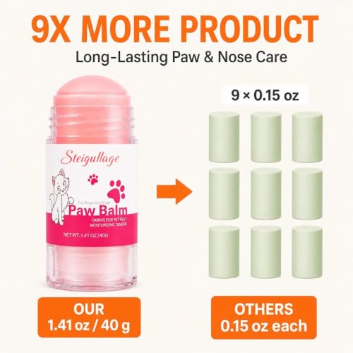 Cat Paw Balm, Lick-Safe Moisturizer for Dry Paws & Nose,1.41 oz - color: pink