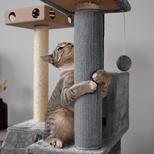 Furhaven Wrap Around Scratching Post Cover for Indoor Cats, Fits Posts Up to 3.5" Diameter, Durable & Less Mess - Tiger Tough Carpet Scratch Mat - Gray, Large - color: Scratch Post Cover - Gray, size: Large