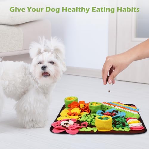 KeeKit Snuffle Mat for Dogs, Non-Slip, Machine Washable, Brown, 15.4x15.4'' - color: Brown