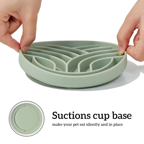 OHMO Slow Feeder Dog Bowl, 5.9" Lick Mat for Dogs, Diamond, Sage Green - color: Sage Green