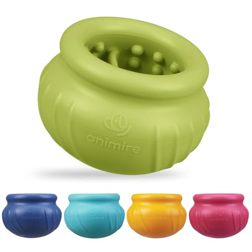 Wobbly Dog Enrichment Lick Toy, Stuffable Frozen Lick Bowl to Keep Dogs Busy, Long-Lasting Interactive Treat Dispensing Dog Toy, Silicone Fetch Catch Chew Toy(Green,L) - color: Green, size: L