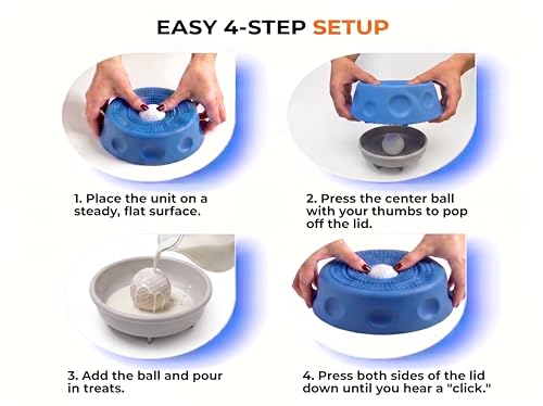 Dog Licking Bowl with Rolling Ball, Dog Lick Bowl, Slow Feeder Dog Bowls, Lick Mat for Dogs with Silicone BPA-Free Food-Grade Suction Base for Yogurt Bone Broth Peanut Butter