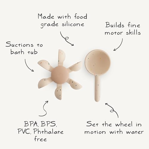 mushie Water Wheel Bath Toy | Toddler Sensory Toys for Bath & Play - style: Water Wheel