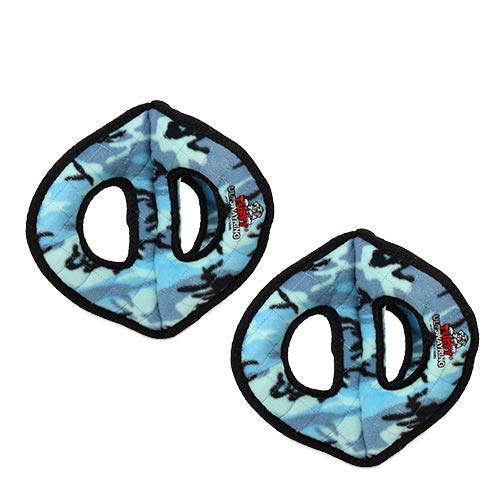 TUFFY® 2 Pack Ultimate 3Way Ring Ultra Durable Plush Dog Toys - color: 2PK Blue Camo 3Way Ring