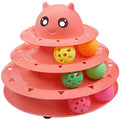 UPSKY Cat Toy Roller 3-Level Turntable Cat Toys with Six Colorful Balls - color: A-Red