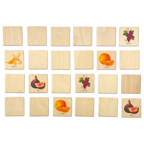 Montessori Wooden Vegetables Memory Game, 1 2 3 4 Year Old Montessori Materials for Toddler, Vegetables Matching Cards, Gift for Kid, Toddler Gift, Birthday Boy Gift (4.5x4.5cm) - size: 1.8x1.8"(4.5x4.5cm), style: Vegetables