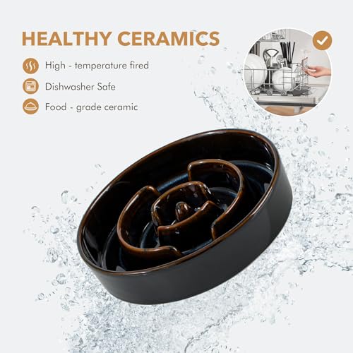 Havniva Raised Slow Feeder Dog Bowls, Elevated Dog Bowls Slow Feeder Set - color: 2 x Starry Sky + Stand - A, size: L- 8.2inch / 1.6 Cups