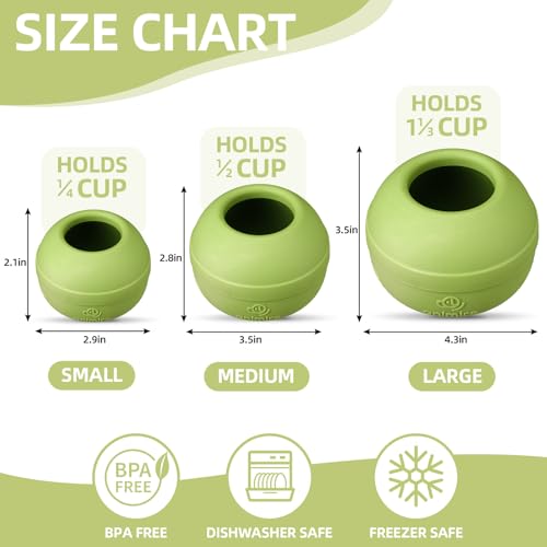 Long-Lasting Interactive Dog Lick Toy, Stuffable Dog Enrichment to Keep Dogs Busy, Wobbly Treat Dispensing Freezable Chew Toys, Food-Grade Safe (Green,L) - color: Green, size: L
