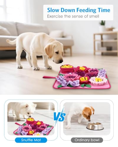 AMIR Snuffle Mat for Dogs, Slow Feeding Dog Sniff Mat with Crinkle Paper