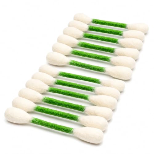 Glaciart One Swabs Cat Toys with Catnip - 12 Pk | Durable for Chew, Cute Cat Toys Interactive Kitty for Boredom, Exercise, & Play | Filled w/Organic Catnip for Anxiety & as Digestive Aid | Gift Idea - color: Green Swabs 12pcs, size: Regular