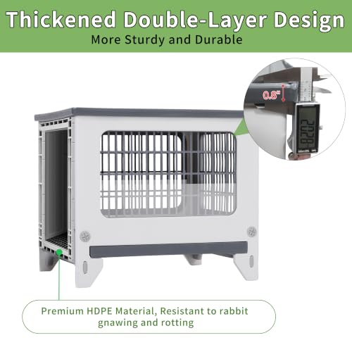 Plastic Rabbit Cage Outdoor Indoor, Bunny Cage Guinea Pig Cages Enclosure - size: 21.6" L x 18.8" W x 17.9" H