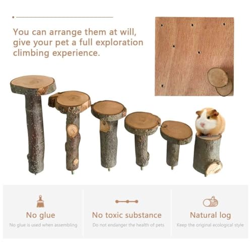 Wooden Hamster Platform Climb Toy Cage Accessories for Gerbil Dwarf Hamster - size: Medium