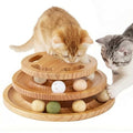 ZOMISIA Cat Ball Track Toy with Puzzle Top, Extra Large Wooden Cat Toys - size: Extra Large Size