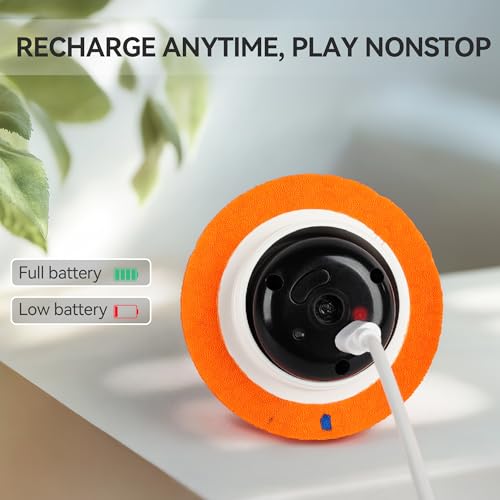 ALL FOR PAWS Interactive Dog Toy, Smart Moving Ball with 2 Play Modes, E-TPU Material, USB Rechargeable Motion-Activated Bouncing Ball for Medium Large Dogs, Automatic Rolling Keeps Dog Busy - color: Orange Ball