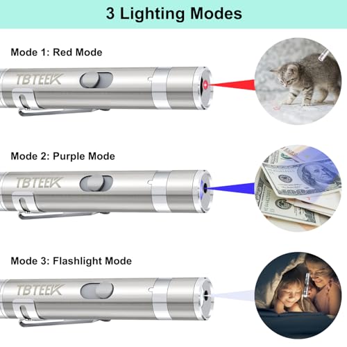 TBTeek Cat Toys, Rechargeable, 3 Light Modes & 5 Fun Patterns - size: 1pc red light