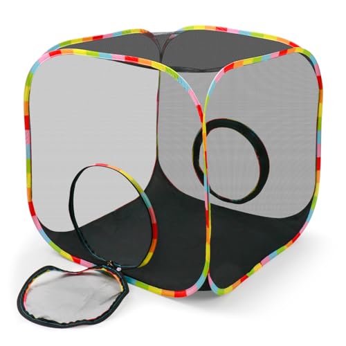 Cat Enclosure, Pop Up Cat Rolling Tent Cube for Outdoor and Indoor - size: cube cat enclosures