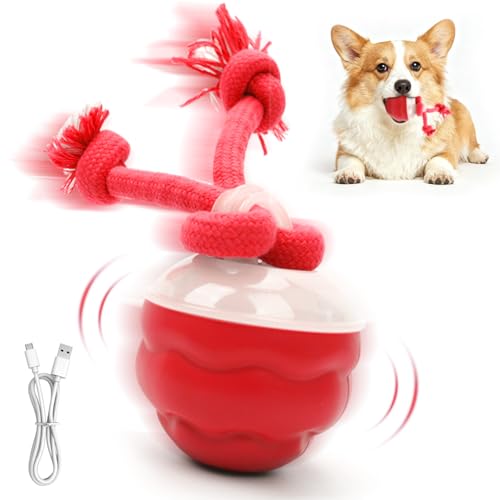 Goosheep 2026 New Interactive Dog Toys, Automatic Moving Dog Ball for Medium/Large Dogs, Interactive Smart Rolling Dogs Toy Ball with Light Up to Keep Them Busy(Red) - color: Red