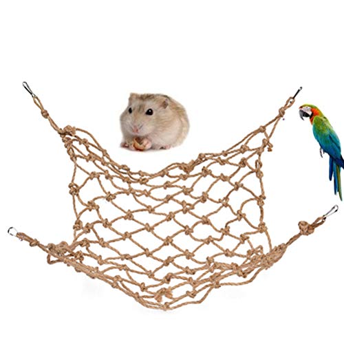 Scicalife Parrot Climbing Net Rope Bird Ladder Toy with Hanging Buckle for Budgie Parakeet Macaw Pet Play Gym 19.68 X 15.74 in
